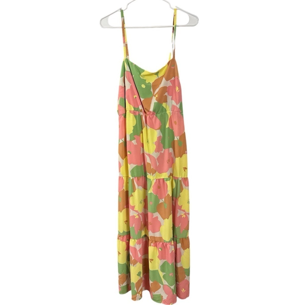 social standard by sanctuary 
Floral Smocked High-Low Maxi Dress -Large tropical - Picture 2 of 6